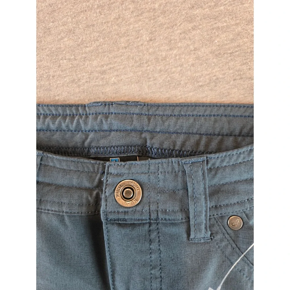Kuhl Pants Womens 0 Short Blue Grey Freeflex Roll Up Cargo Hiking Trail Utility